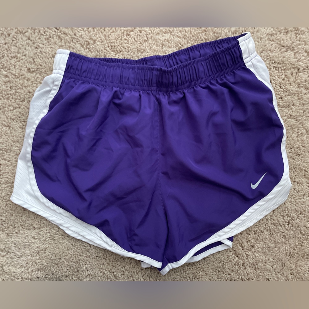 Nike Women’s Purple and White Dri Fit Running Shorts